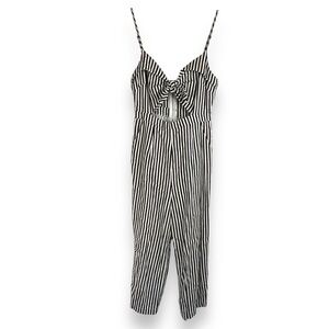 Iris Jumpsuit Striped Capri Black White Pinup Retro Cutout‎ Beach Size Small S